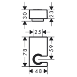 28387670 Hansgrohe Porter E Matt Black Shower Holder_Stiles_TechDrawing_Image