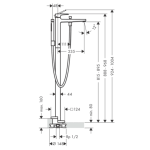 32532340 Hansgrohe Metropol Brushed Black Chrome Freestanding Bath Mixer_Stiles_TechDrawing_Image