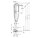 32532670 Hansgrohe Metropol Matt Black Freestanding Bath Mixer_Stiles_TechDrawing_Image