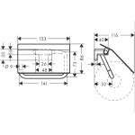 41753670 Hansgrohe AddStoris Matt Black Toilet Paper Holder with Cover_Stiles_TechDrawing_Image