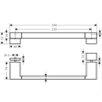 41759670 Hansgrohe AddStoris Matt Black Shower Door Handle_Stiles_TechDrawing_Image