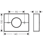 41773670 Hansgrohe AddStoris Matt Black Sanitary Bag Dispenser_Stiles_TechDrawing_Image