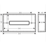 41774670 Hansgrohe AddStoris Matt Black Tissue Box_Stiles_TechDrawing_Image