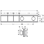 15380140 Hansgrohe RainSelect Brushed Bronze Thermostat (2 Functions)_Stiles_TechDrawing_Image