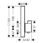 15763990 Hansgrohe ShowerSelect Polished Gold Optic Thermostat (2 Functions)_Stiles_TechDrawing_Image