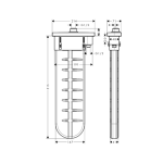 28010140 Hansgrohe sBox Brushed Bronze Square Finishing Set_Stiles_TechDrawing_Image