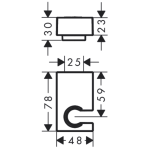 28387140 Hansgrohe Porter E Brushed Bronze Shower Holder_Stiles_TechDrawing_Image