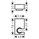 28387990 Hansgrohe Porter E Polished Gold Optic Shower Holder_Stiles_TechDrawing_Image