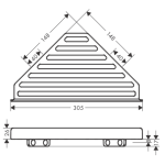 41741990 Hansgrohe AddStoris Polished Gold Optic Corner Basket_Stiles_TechDrawing_Image