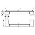 41744990 Hansgrohe AddStoris Polished Gold Optic Grab Bar_Stiles_TechDrawing_Image