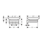 41746340 Hansgrohe AddStoris Brushed Black Chrome Soap Dish_Stiles_TechDrawing_Image