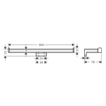 41748990 Hansgrohe AddStoris Polished Gold Optic Double Paper Holder_Stiles_TechDrawing_Image