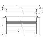 41751140 Hansgrohe AddStoris Brushed Bronze Towel Rack_Stiles_TechDrawing_Image