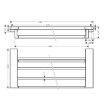 41751990 Hansgrohe AddStoris Polished Gold Optic Towel Rack and Rail_Stiles_TechDrawing_Image