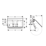 41753340 Hansgrohe AddStoris Brushed Black Chrome Roll Holder with Cover_Stiles_TechDrawing_Image