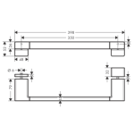 41759140 Hansgrohe AddStoris Brushed Bronze Shower Door Handle_Stiles_TechDrawing_Image