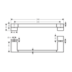 41759340 Hansgrohe AddStoris Brushed Black Chrome Shower Door Handle_Stiles_TechDrawing_Image