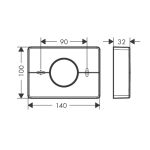 41773990 Hansgrohe AddStoris Polished Gold Optic Sanitary Bag Dispenser_Stiles_TechDrawing_Image