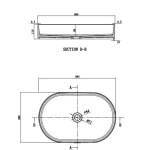 Clear Cube Marbella Counter Top Basin 380x580x110mm_Stiles_TechDrawing_Image