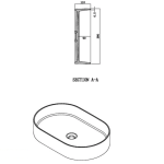 Clear Cube Marbella Counter Top Basin 380x580x110mm_Stiles_TechDrawing_Image2