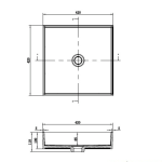 Clear Cube Tenerife Counter Top Basin 420x420x120mm_Stiles_TechDrawing_Image