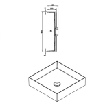 Clear Cube Tenerife Counter Top Basin 420x420x120mm_Stiles_TechDrawing_Image2