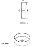 Clear Cube Vigo Round Counter Top Basin 380x380x110mm_Stiles_TechDrawing_Image2