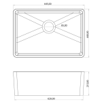 Rossco Butler Rounded Counter Top Sink 430x640x220mm_Stiles_TechDrawing_Image