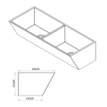 Rossco Double White Laundry Trough 500x1195x300mm_Stiles_TechDrawing_Image2