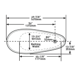 V+A Ledro White Gloss Freestanding Slipper Bath 1670x705mm_Stiles_TechDrawing_Image