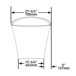 V+A Ledro White Gloss Freestanding Slipper Bath 1670x705mm_Stiles_TechDrawing_Image2