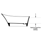 V+A Ledro White Gloss Freestanding Slipper Bath 1670x705mm_Stiles_TechDrawing_Image3