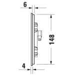 WD5003 Duravit A2 Actuator Flush Plate_Stiles_TechDrawing_Image