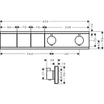 15380700 Hansgrohe RainSelect Matt White Thermostat (2 Functions)_Stiles_TechDrawing_Image