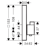 15763700 Hansgrohe ShowerSelect Matt White Thermostat (2 Functions)_Stiles_TechDrawing_Image