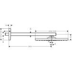 26238700 Hansgrohe Raindance E Matt White Shower Head and Arm 300mm_Stiles_TechDrawing_Image