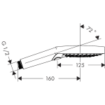 26530700 Hansgrohe Raindance Select S Matt White Hand Shower 120mm_Stiles_TechDrawing