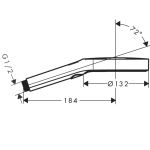 26865700 Hansgrohe Rainfinity EcoSmart Matt White 3 Jet Hand Shower 130mm_Stiles_TechDrawing