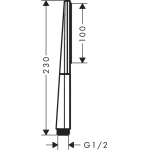 26866700 Hansgrohe Rainfinity Matt White Baton Hand Shower 100mm_Stiles_TechDrawing_Image