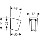 28331700 Hansgrohe Porter S Matt White Shower Holder_Stiles_TechDrawing_Image