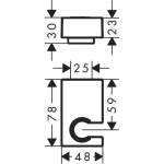 28387700 Hansgrohe Porter E Matt White Shower Holder_Stiles_TechDrawing_Image