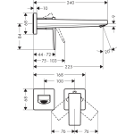 32526700 Hansgrohe Metropol Matt White Wall-Type Basin Mixer_Stiles_TechDrawing_Image