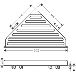 41741700 Hansgrohe AddStoris Matt White Corner Basket_Stiles_TechDrawing_Image