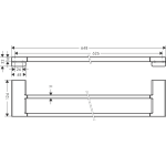 41743700 Hansgrohe AddStoris Matt White Double Bath Towel Rail_Stiles_TechDrawing_Image