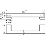 41744700 Hansgrohe AddStoris Matt White Grab Bar_Stiles_TechDrawing_Image