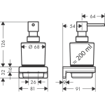 41745700 Hansgrohe AddStoris Matt White Liquid Soap Dispenser_Stiles_TechDrawing_Image