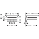 41746700 Hansgrohe AddStoris Matt White Soap Dish_Stiles_TechDrawing_Image