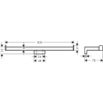 41748700 Hansgrohe AddStoris Matt White Double Paper Holder_Stiles_TechDrawing_Image