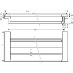 41751700 Hansgrohe AddStoris Matt White Towel Rack and Rail_Stiles_TechDrawing_Image