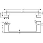 41759700 Hansgrohe AddStoris Matt White Shower Door Handle_Stiles_TechDrawing_Image